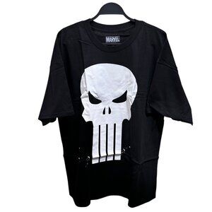Marvel Mens Big & Tall Size 2X Black Punisher Classic Graphic Print Logo T-Shirt